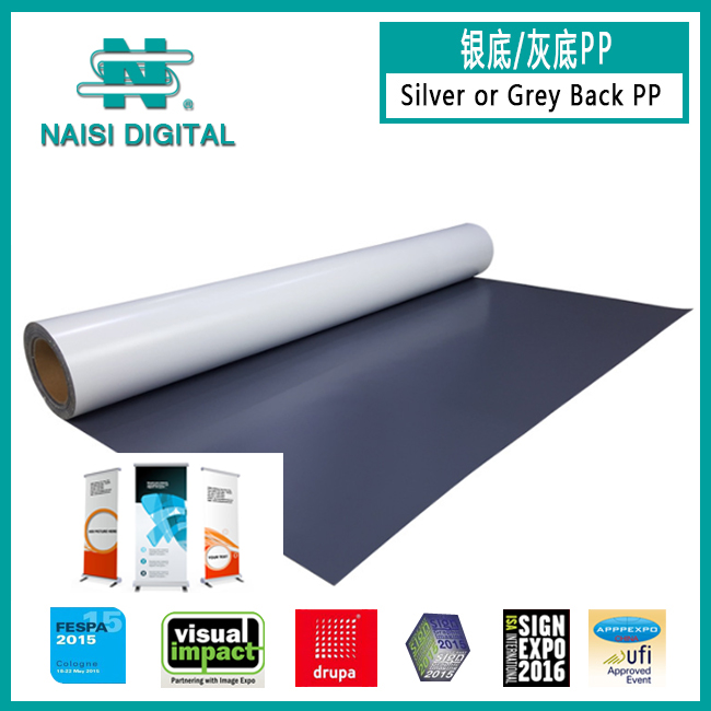 Silver or Grey back PP for Roll Up